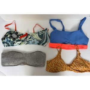 Aerie Swim Lot of 4 Women’s Bikini Tops Size XL Scoop Bra Sporty Blue Beach